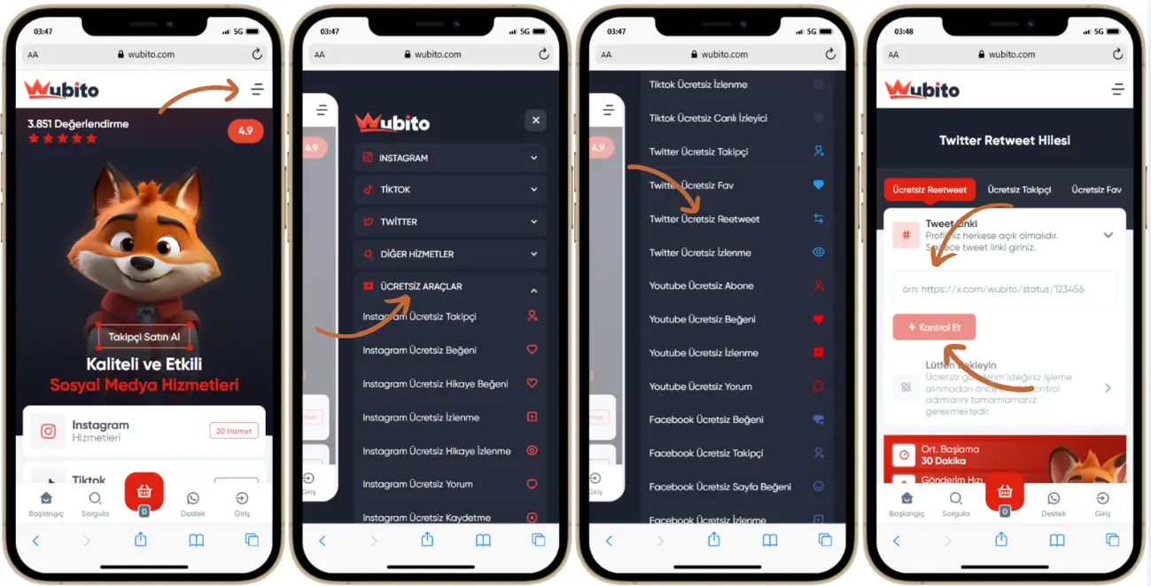 twitter ücretsiz retweet hilesi adimlar